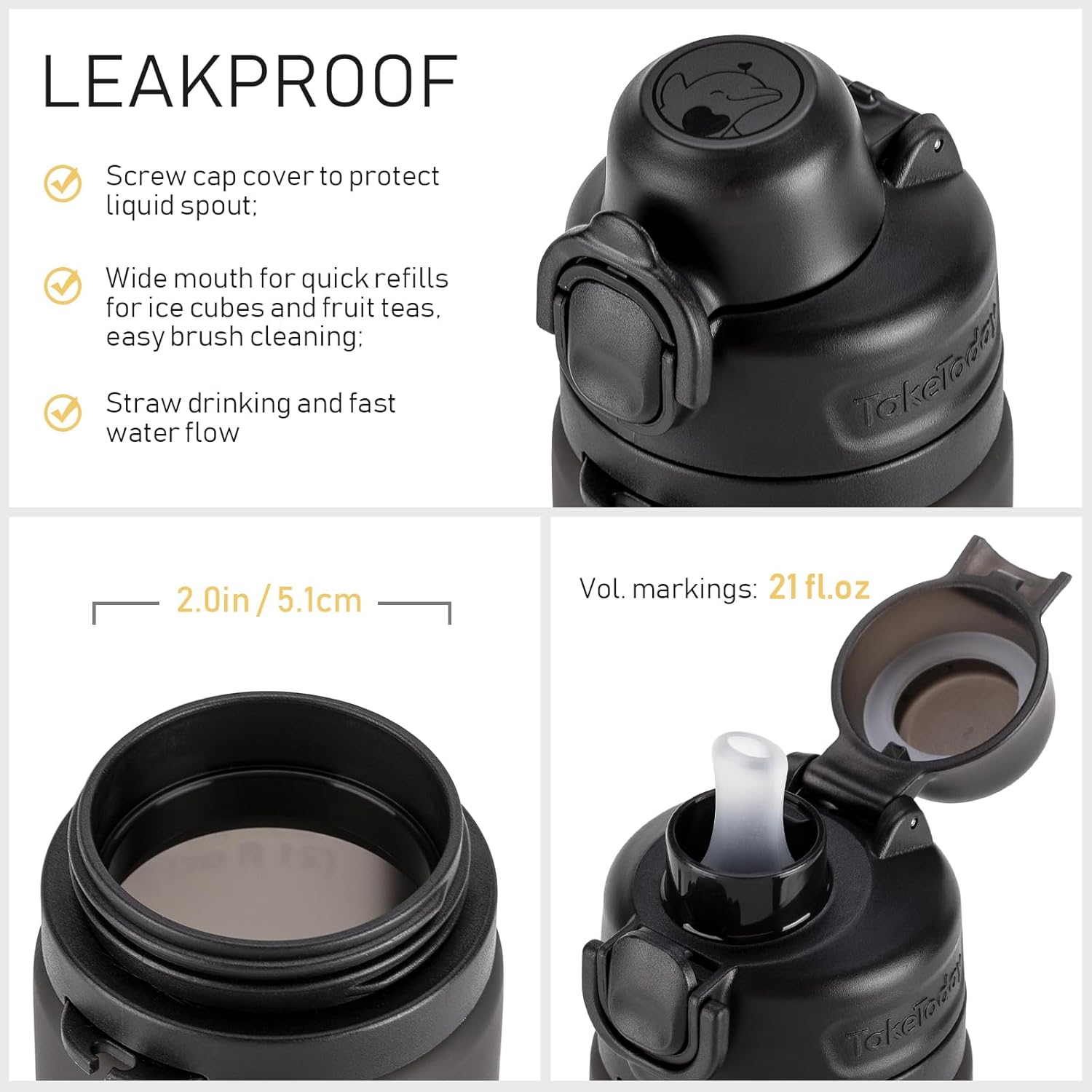 Collapsible Water Bottle, Camping Cup With Carabiner, Reuseable Silicone Foldable Leak Proof Portable Sports Travel Water Bottles For Outdoor, Travel Gym Hiking, BPA Free, Cycling Cups with Carabiner - Image 7