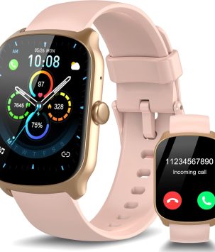 Smart Watch for Men Women, 1.95'' HD Curved Screen Smartwatch(Answer/Make Call), Fitness Tracker with 112 Sport Modes, IP68 Waterproof Fitness Watch with Heart Rate/Sleep Monitor/Pedometer, Pink